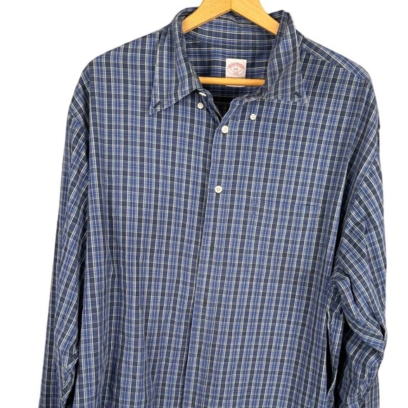 Brooks Brothers Other - Brooks Brothers 346 Mens XXL Blue Plaid Long Sleeve Button Down Shirt